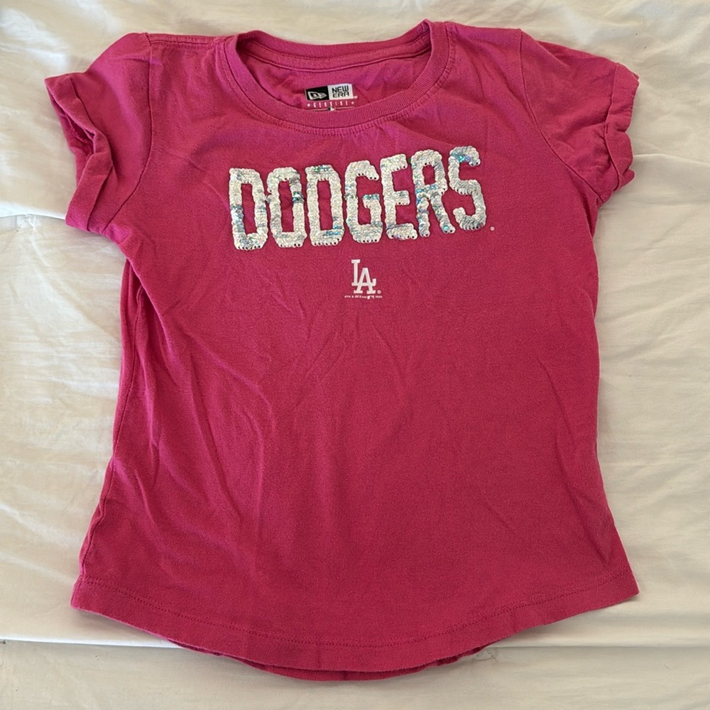 New Era LA Dodgers pink tee